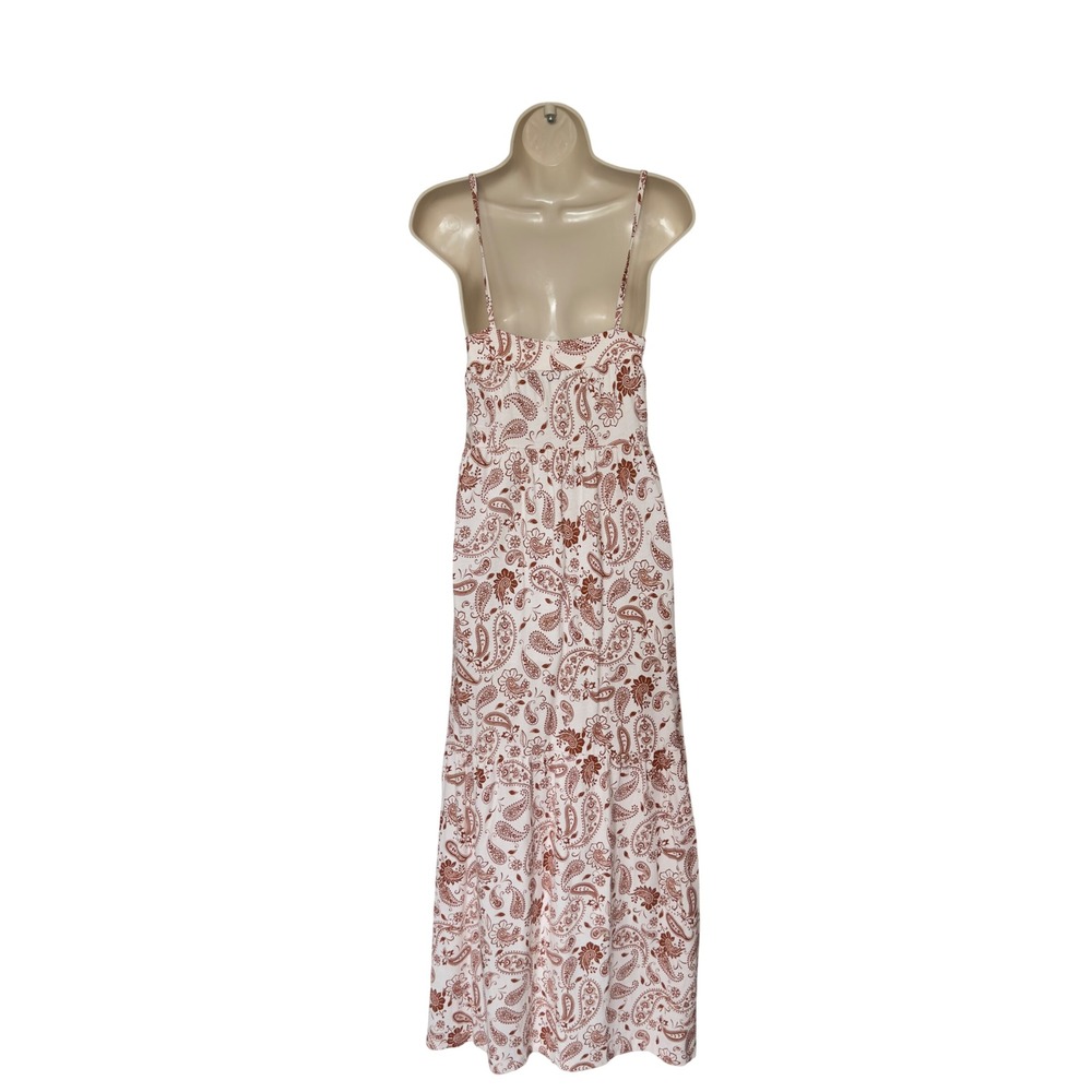 ASOS Design Size 2 Brown Cream Sleeveless Boho Western Cottagecore Maxi Dress - Picture 2 of 9